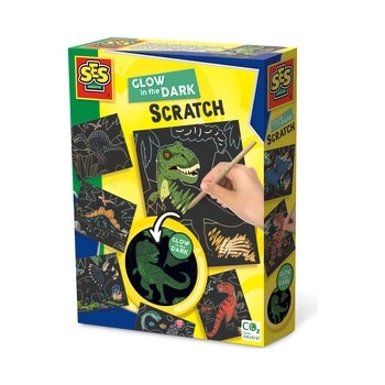 SES Vyškrabávacie obrázky dinosaury svietiace v tme