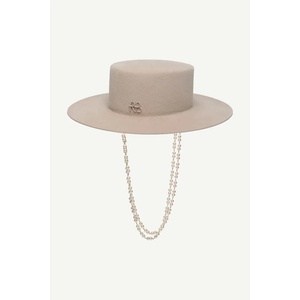 Ruslan baginskiy капела с широка периферия дамска Canotier Hat (CNT036.F.PRL.2CHA.9P)