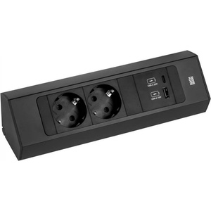 Bachmann Разклонител Bachmann - CASIA 2, 2x Шуко, USB A+C, 2 m, черен (932.102)