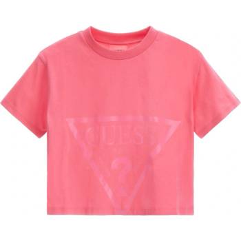 Image 1 of GUESS Къса тениска за момиче в розово с голямо лого Guess