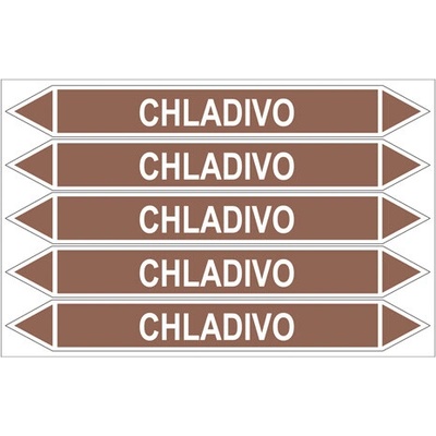 Značení potrubí, chladivo , 5 ks,212 × 26 mm PZG 007979