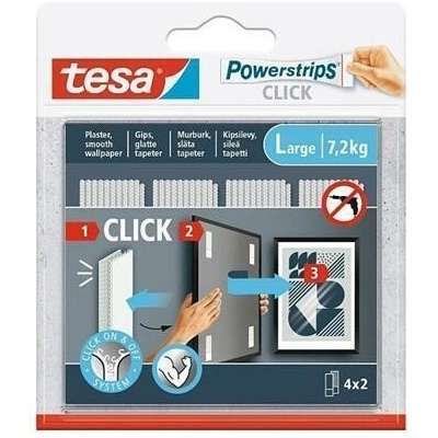 Tesa tesa® Samolepicí proužky se suchým zipem Powerstrips CLICK 4 x 2 S (77720-00003-00)