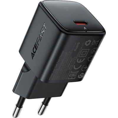 ACEFAST Зарядно за стена - Acefast A118 - GaN, Fast Charge, PD30W, мини дизайн, с Type-C към Type-C кабел 1.2m - Черен