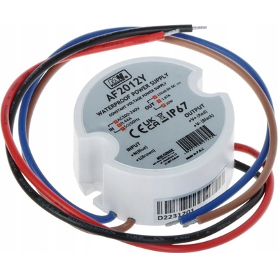 Napájecí zdroj MW Power impulsní 20 W 12 V pro montáž do krabice IP67