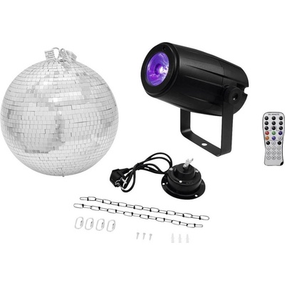 Eurolite LED Disco koule, sada s hnacím motorkem, s LED osvětlením 30 cm – Zbozi.Blesk.cz