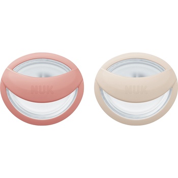 Image 1 of Nuk Силиконови залъгалки NUK - Mommy Feel, 0-9 месеца, 2 броя, Розова и Бежова + кутийка за съхранение и стерилизация (10175312)