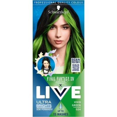 Schwarzkopf Live Ultra Brights barva na vlasy 024 Zářivá zelená 50 ml