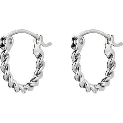 Rosefield náušnice striebornej farby Twisted Hoops JETHS-J578