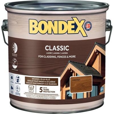 Bondex Classic Tenkovrstvá lazura 2,5 l kaštan