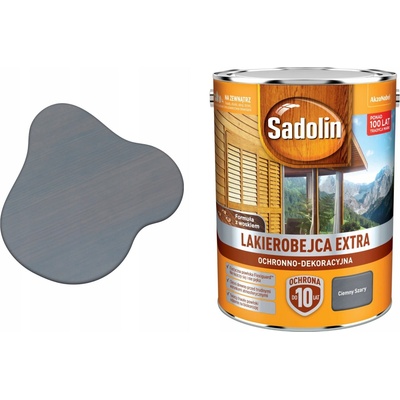 Lazura s lakem Sadolin rozpouštědlová 5 l tmavě šedá