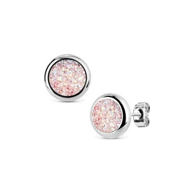 Nubis ocelové náušnice DRUZY Light Rose NB300