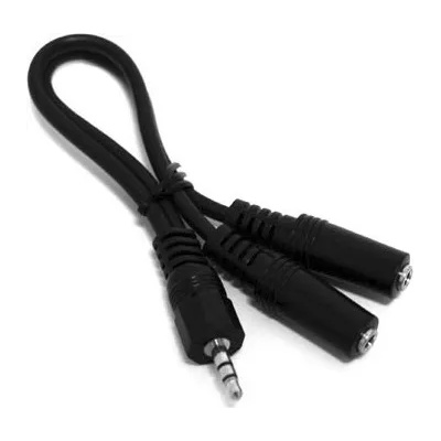 OEM Jack стерео 3, 5 мм - 2бр Jack стерео 3, 5 мм M/F аудио кабел 0, 2 м черен XAKABJY (XAKABJY)