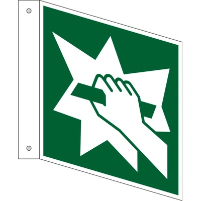 Značka Zariadenie núdzového východu, ISO 7010, plast, LN, 150 x 150 mm, 5 ks