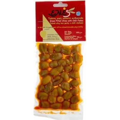 Ilida Olivy zelené bez pecky s mletou chilli paprikou 100 g – Zboží Dáma