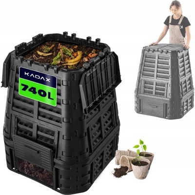 Kadax Kompostér 1 komorový 740 l černý