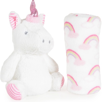 Cangaroo Бебешко одеяло 90/75 cm с играчка Unicorn rainbow
