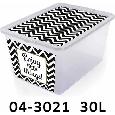 BranQ Úložný box Deco 30L dekor zigzak