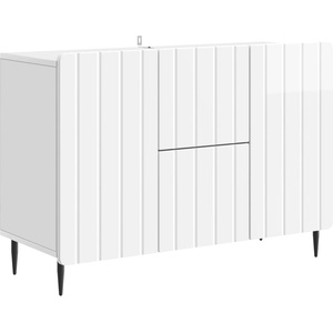vidaXL Служебен шкаф Бял гланц 89 x 34, 5 x 62 см Инженерна дървесина (894429)