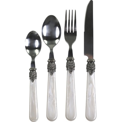 Chic Antique 4 dílná vintage perleťová sada příboru Linas 23cm