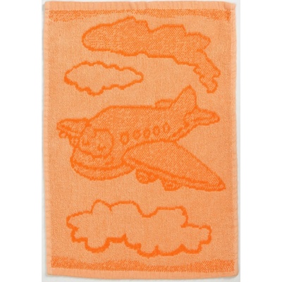 Textilomanie Detský uterák BEBÉ lietadlo oranžový 30x50 cm