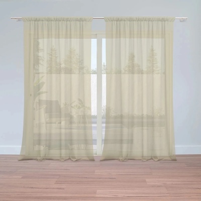 Sablio Záclony Žltohnedá: 2ks 150x250cm