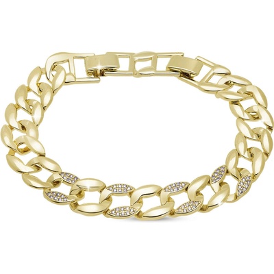 Biju Masivní zlatý náramek s ozdobnými články se zirkony 2911 2002911