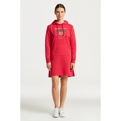 Gant D1. Banner Shield Hoodie Dress červená