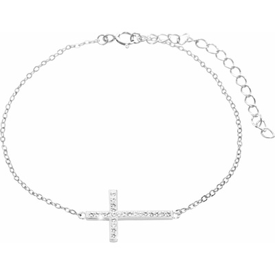 JSB Bijoux Stříbrný náramek Kříž osázený křišťálovými kameny Swarovsky Crystal 92500558cr (Ag925/100