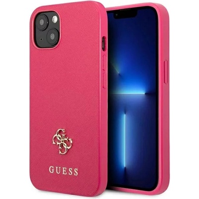 Púzdro Guess iPhone 13 mini Saffiano 4G Small Metal Logo ružové