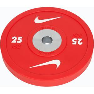 Nike strength Бъмпър тежести Nike Strength Pro Urethane Bumper Plates 25 kg red/white