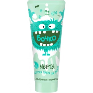 Бочко Детска паста за зъби Бочко - Мента, 6+ г, 75 ml