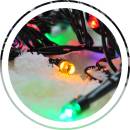 Solight LED vonkajšia vánočná reťaz 50 LED 50m prívod 3m 8 funkcií časovač IP44 viacfarebný