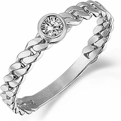 Diante Zlatý prsten s bílým kamenem 59641700.56