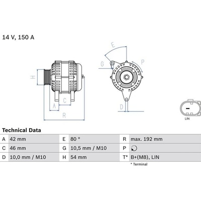 BOSCH 0 986 084 230 generátor (0986084230)