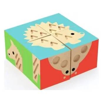 Image 1 of DJECO - Дървени кубчета за подреждане - Животни (DJ06217)