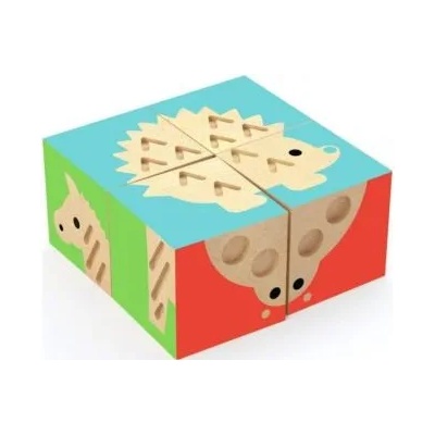DJECO - Дървени кубчета за подреждане - Животни (DJ06217)
