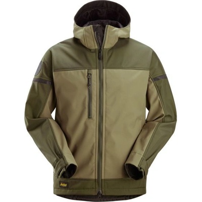 Snickers Workwear Softshellová bunda AllroundWork Stretch s kapucí khaki