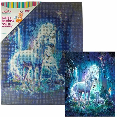 Diamantové malování - Pegas a mládě 40 x 50 cm