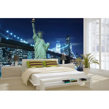 DIMEX ART s. r. o Самозалепваща се флизелинова фототапета ню йорк през нощта 375 x 250 см