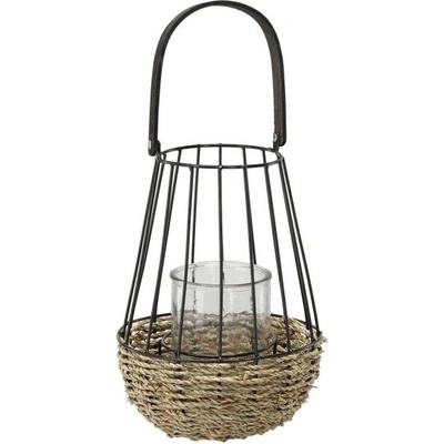 Pro-Tech shop Lampáš kovový so sklenenou vložkou 26/41cm čierno-hnedý 66899