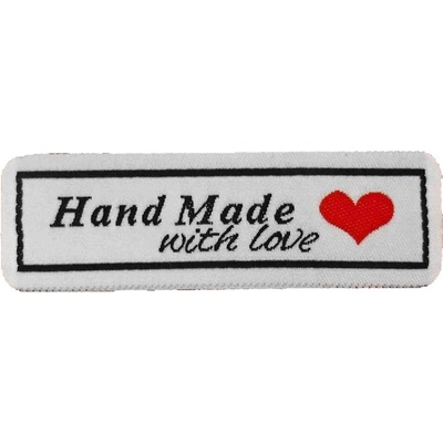 Pro Háčkování Látková cedulka Hand Made bílá – Zboží Dáma