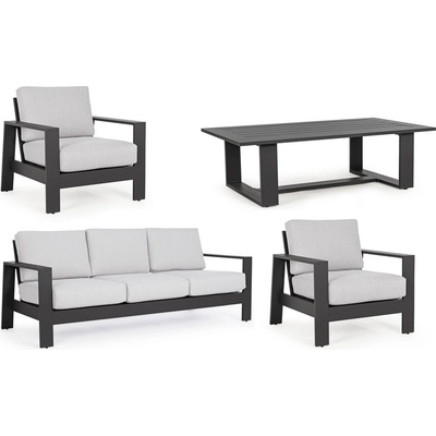 Bizzotto Baltic диван комплект YK13 антрацит с възглавници, 4 места (0663214)