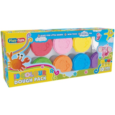 Play-Toys Комплект моделин Play-Toys - 10 цвята, 300 g (454)