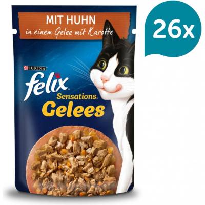 Felix Sensations kuřecí maso s karotkou v želé 26 x 85 g