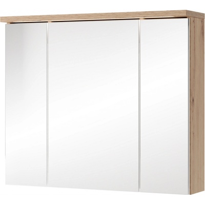 Szynaka Závěsná zrcadlová skříňka s LED osvětlením Sting 58 80 cm dub Artisan