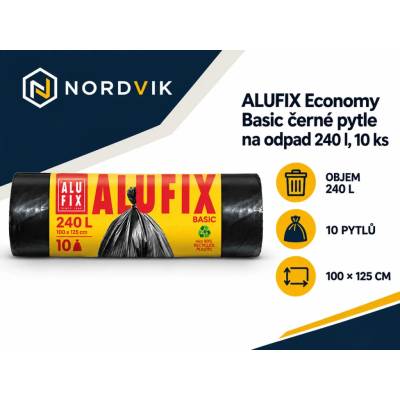 Alufix Pytel na odpad Economy 240 l 10 ks 20µm 10ks černý