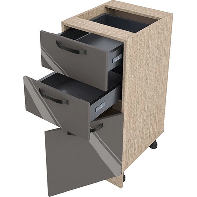 ИРИМ Долен кухненски шкаф Сити МФ-Антрацит гланц-05-53 десен 40 см