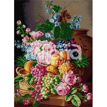Milena Style Натюрморт с праскови - гоблен със схема конци Ariadna 1: 1