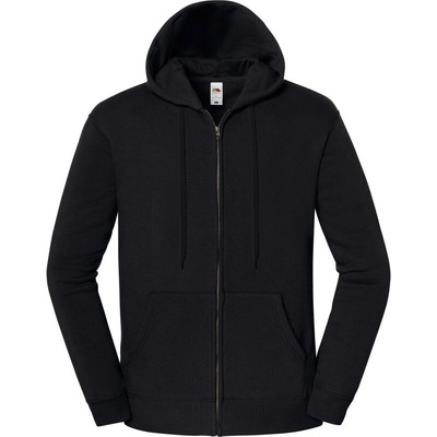 Fruit of the Loom Mikina Iconic Premium Hooded Sweat Jacket na zip s kapucí unisex COT16228600201-black Černá