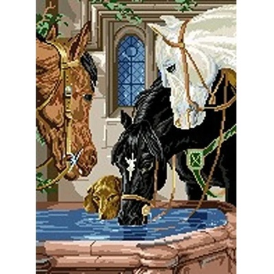 Казанлъшки гоблени Гоблен Коне на водопой Puppets (Унгарски)